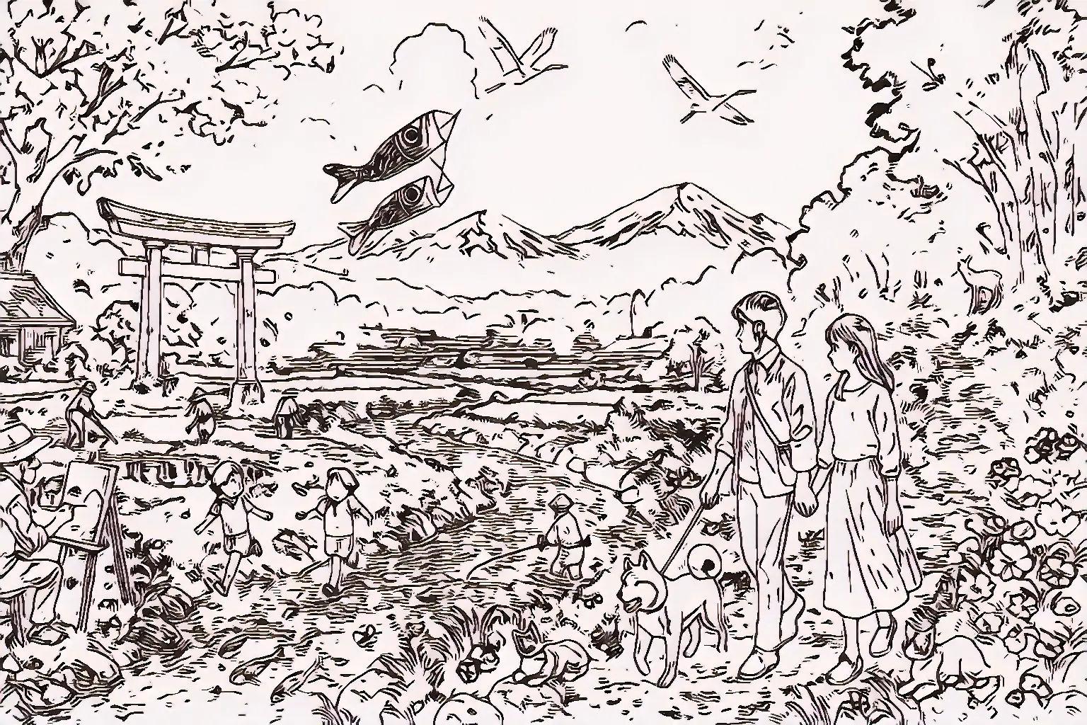 Photo converted to line art demo